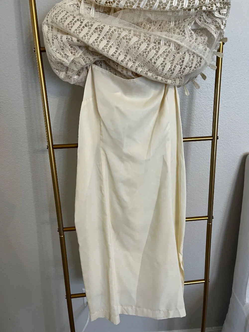 Vintage Lillie Rubin Ivory Embroidered Lace Cocktail Dress Size 10 Made USA